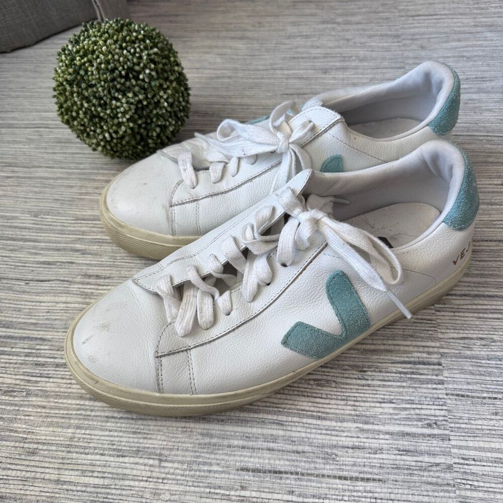 VEJA Campo Leather Sneakers Extra White California Blue Size 9